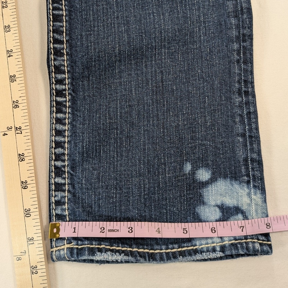 VTG Silver Jeans Suki Mid Straight Premium Denim 32 Bleach distress Preppy Y2k - Picture 9 of 11